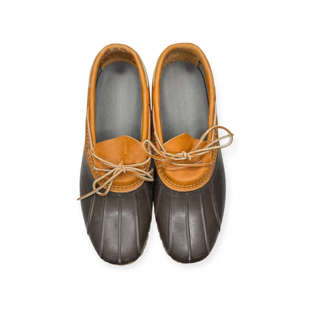 LL Bean ✪ Classic Rubber Moc Duck Rain Boots ✪ Tan Bean Boot Brown Gum ✪ 12M ✪